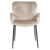 Richmond Interiors Amber Taupe Khaki Velvet Dining Chair