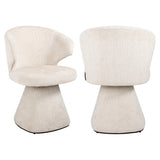 Richmond Interiors Gatsbi Niagara Cream Chenille Rounded Back Stool Dining Chair