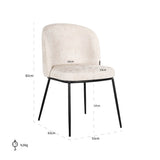 Richmond Interiors Elvi Cream Chenille Dining Chair