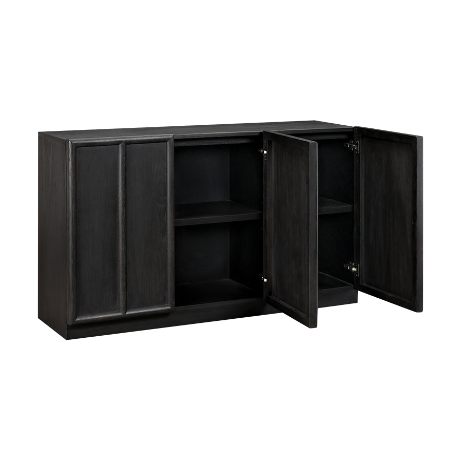 DI Designs Huddington Black Panelled Wood Sideboard