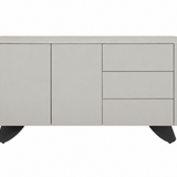 Nova Cream Ceramic Marble 150CM 2 Door 3 Drawer Sideboard Black Legs