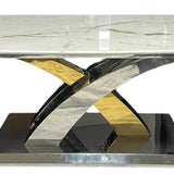 Lucy X Leg Gold Marble 120cm Coffee Table In 2 Colours