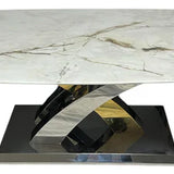 Lucy X Leg Gold Marble 120cm Coffee Table In 2 Colours
