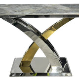 Lucy X Leg Gold Marble 120cm Console Table In 2 Colours