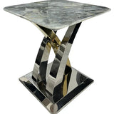 Lucy X Leg Gold Marble Lamp End Table In 2 Colours