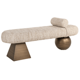 Richmond Interiors Geneva Bench in Beige Fabric