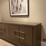 Lucca 6-Drawer Chest of Drawers Grey Coloured Oak Veneer With Gold Handles-Esme Furnishings