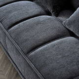 The Gramercy Steel Grey Boucle Right Hand Corner Premium Sofa Steel Boucle Fabric