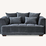 The Gracemary Steel Grey Boucle 3 + 2 Seater Premium Sofa Steel Boucle Fabric
