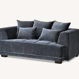 The Gracemary Steel Grey Boucle 3 + 2 Seater Premium Sofa Steel Boucle Fabric