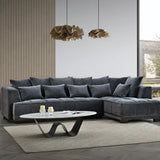 The Gramercy Steel Grey Boucle Right Hand Corner Premium Sofa Steel Boucle Fabric