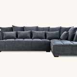 The Gramercy Steel Grey Boucle Right Hand Corner Premium Sofa Steel Boucle Fabric