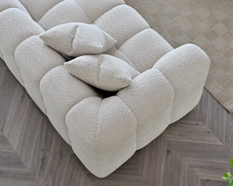 The Bubble Tribeca Ivory White Boucle Armchair Premium Boucle Fabric