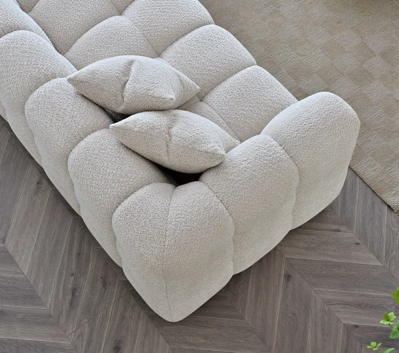 The Bubble Tribeca Ivory White Boucle Armchair Premium Boucle Fabric