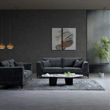The Harlow Steel Grey Boucle 3 Seater Premium Sofa Steel Boucle Fabric