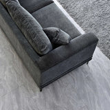 The Harlow Steel Grey Boucle 3 + 2 Seater Premium Sofa Steel Boucle Fabric
