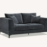 The Harlow Steel Grey Boucle 3 + 2 Seater Premium Sofa Steel Boucle Fabric