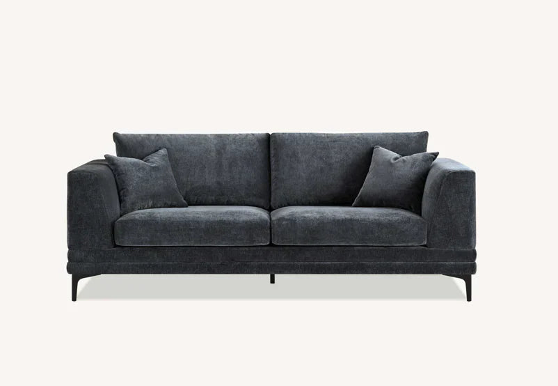 The Harlow Steel Grey Boucle 3 + 2 Seater Premium Sofa Steel Boucle Fabric