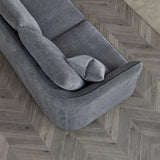 The Pebble Grey Boucle Corner Premium Sofa Fabric