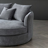 The Pebble Grey Boucle Corner Premium Sofa Fabric