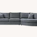 The Pebble Grey Boucle Corner Premium Sofa Fabric
