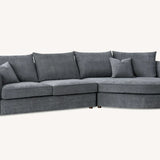 The Pebble Grey Boucle Corner Premium Sofa Fabric