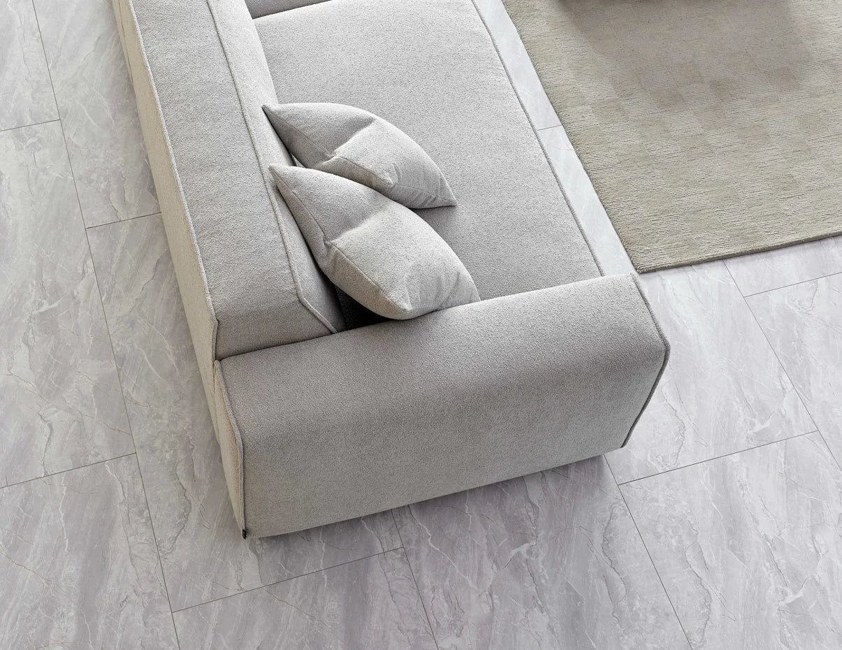 The Dakota Pebble Boucle 4 Seater With Chaise Premium Sofa Pebble Boucle Fabric