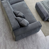 The Dakota Charcoal Grey Boucle 4 Seater With Chaise Premium Sofa Charcoal Boucle Fabric