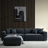 The Dakota Midnight Black Boucle 4 Seater With Chaise Premium Sofa Midnight Boucle Fabric