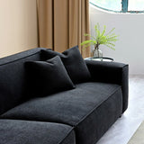 The Dakota Midnight Black Boucle 4 Seater With Chaise Premium Sofa Midnight Boucle Fabric