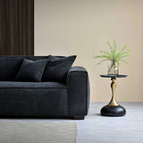The Dakota Midnight Black Boucle 4 Seater With Chaise Premium Sofa Midnight Boucle Fabric