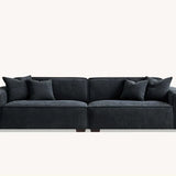 The Dakota Midnight Black Boucle 4 Seater With Chaise Premium Sofa Midnight Boucle Fabric