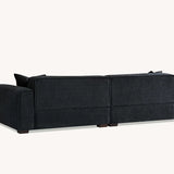 The Dakota Midnight Black Boucle 4 Seater With Chaise Premium Sofa Midnight Boucle Fabric