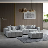 The Leonard Cloudy Grey Boucle Left Hand Corner Premium Sofa Cloudy Grey Boucle Fabric
