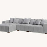 The Leonard Cloudy Grey Boucle Left Hand Corner Premium Sofa Cloudy Grey Boucle Fabric