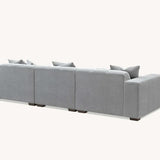 The Leonard Cloudy Grey Boucle Left Hand Corner Premium Sofa Cloudy Grey Boucle Fabric