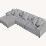 The Leonard Cloudy Grey Boucle Left Hand Corner Premium Sofa Cloudy Grey Boucle Fabric