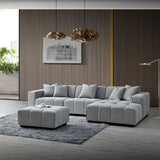 The Leonard Cloudy Grey Boucle Right Hand Corner Premium Sofa Cloudy Grey Boucle Fabric