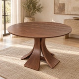 Allure 120cm Walnut Wooden Round Dining Table