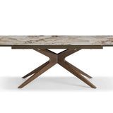 Serene 160-240cm Italian Walnut & Pandora Vendome Ceramic Marble Side Extending Dining Table