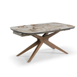 Serene 160-240cm Italian Walnut & Pandora Vendome Ceramic Marble Side Extending Dining Table
