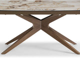 Serene 160-240cm Italian Walnut & Pandora Vendome Ceramic Marble Side Extending Dining Table