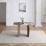 Sienna 120cm Italian Walnut & Pandora Vendome Ceramic Marble Dining Table