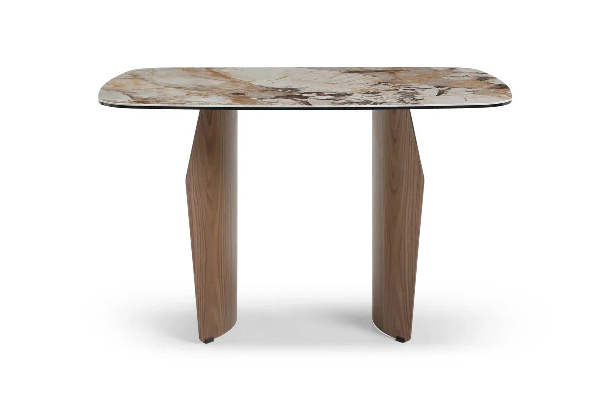Sienna 120cm Italian Walnut & Pandora Vendome Ceramic Marble Dining Table