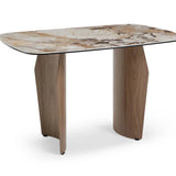 Sienna 120cm Italian Walnut & Pandora Vendome Ceramic Marble Dining Table