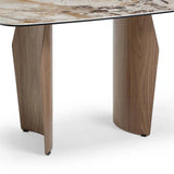 Sienna 120cm Italian Walnut & Pandora Vendome Ceramic Marble Dining Table