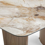 Sienna 120cm Italian Walnut & Pandora Vendome Ceramic Marble Dining Table