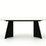 Silvia 180cm Black & Grey Ceramic Marble Dining Table