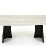 Silvia 180cm Black & Grey Ceramic Marble Dining Table
