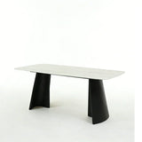 Silvia 180cm Black & Grey Ceramic Marble Dining Table